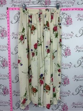 Style my way skirt vintage Floral Cream Maxi Skirt - Romantic Rose Print